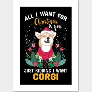 Corgi Christmas Posters and Art